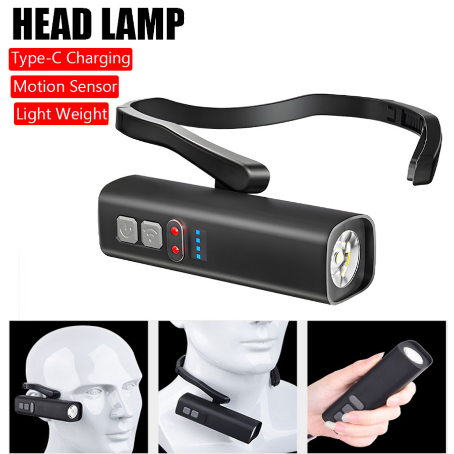 Led Headlight Bulbs - Superheldere oorclip-koplamp USB oplaadbare sensorkoplamp Draagbare