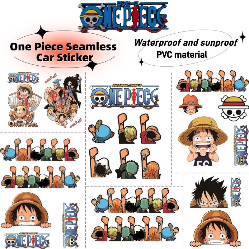 Car Accessories Parts - One Piece elektrische auto-sticker, cartoondecoratie van