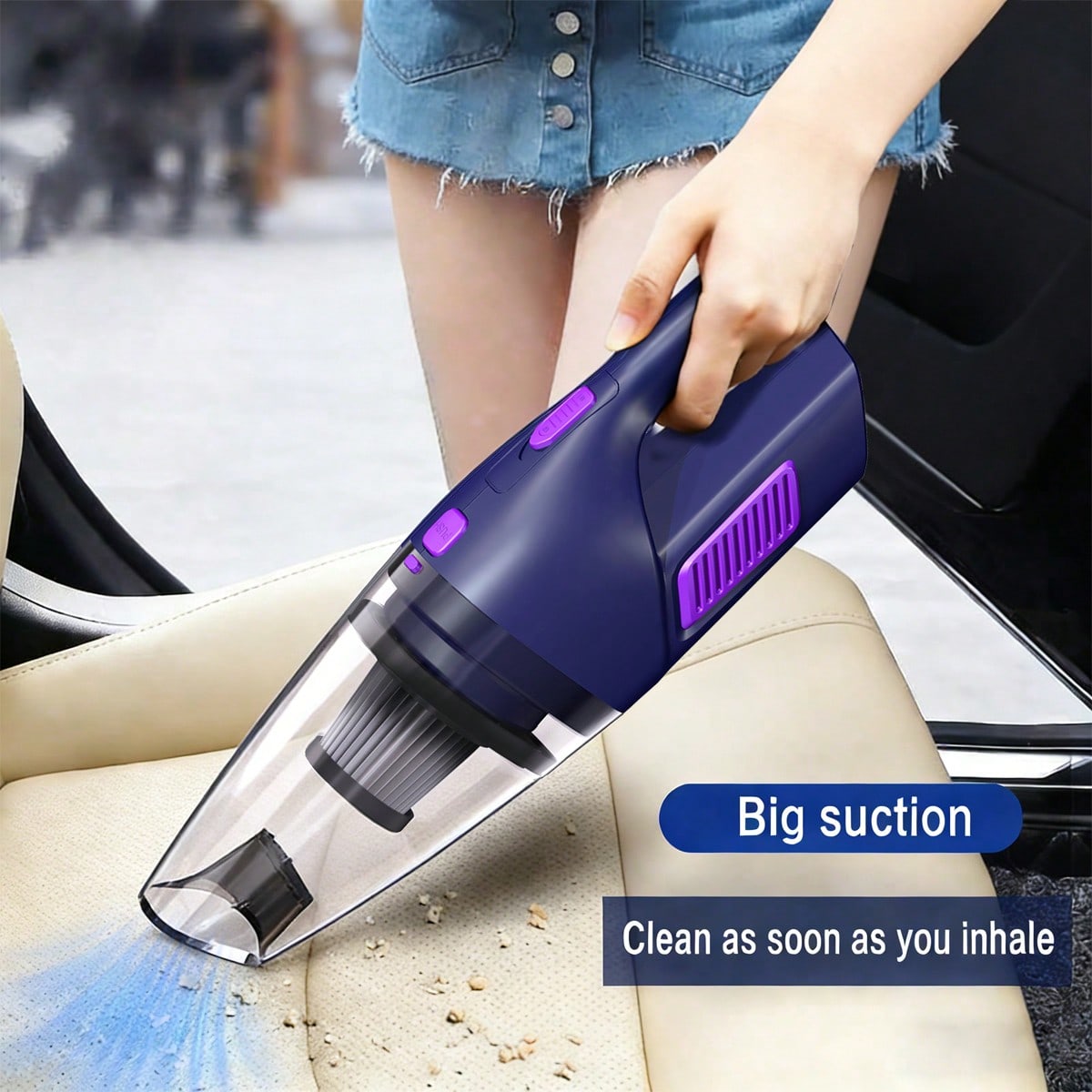 Car Vacuum Cleaner - CascadeVac Handstofzuiger voor auto's, sterke zuigkracht,