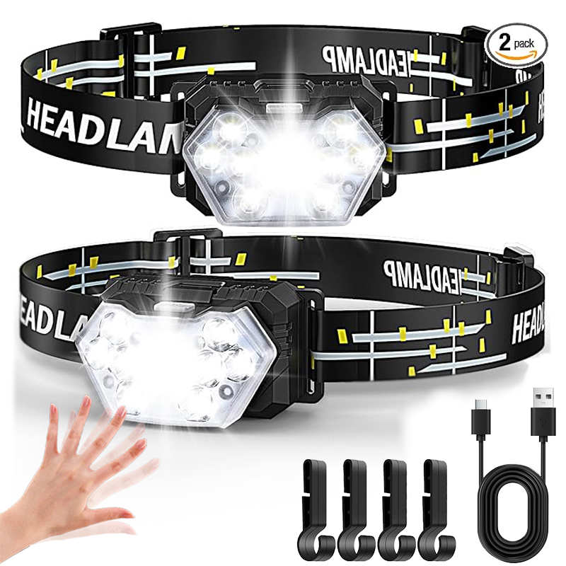 Led Headlight Bulbs - Krachtige LED-sensorkoplamp USB oplaadbare koplamp LED-hoofdlamp
