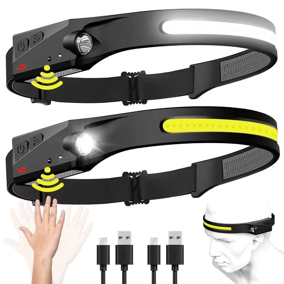 Led Headlight Bulbs - COB Floodlight LED-inductiekoplamp USB oplaadbare koplamp