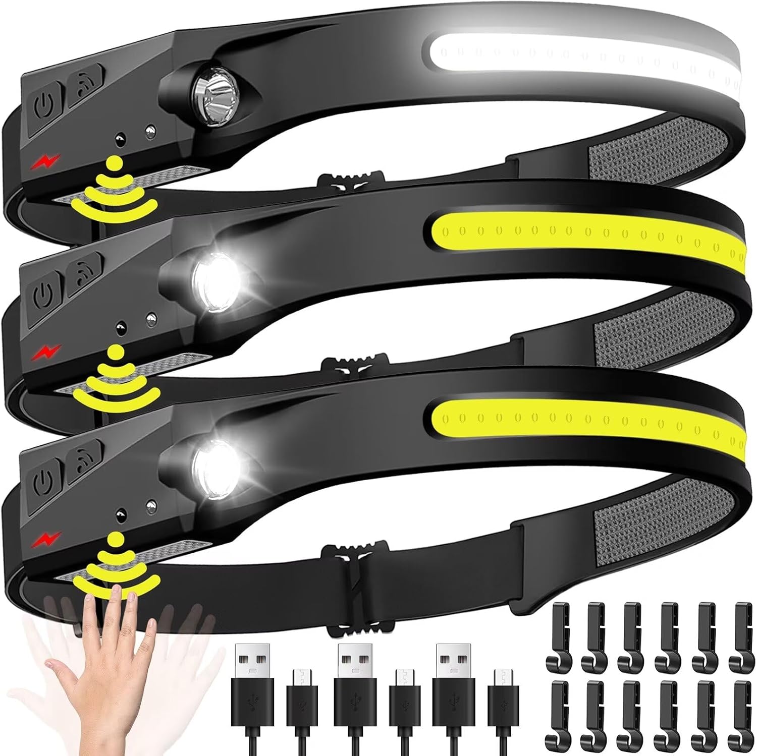 Led Headlight Bulbs - Sensorkoplamp LED-hoofdzaklamp Oplaadbare koplamp Hoofdlamp Ingebouwde