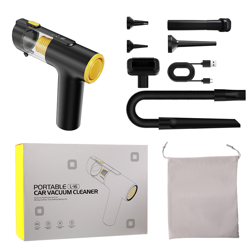 Car Vacuum Cleaner - 4-in-1 groen licht autostofzuiger, draagbare draadloze