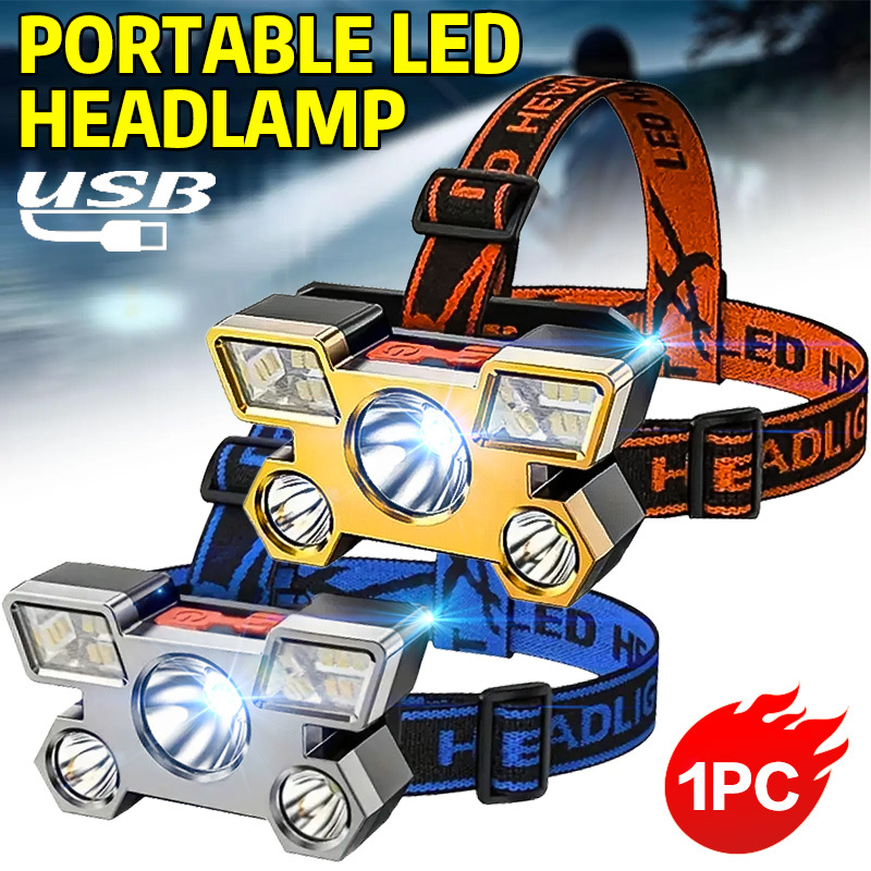 Led Headlight Bulbs - 5-LED-zaklamp Oplaadbaar met ingebouwde lithiumbatterij Sterk