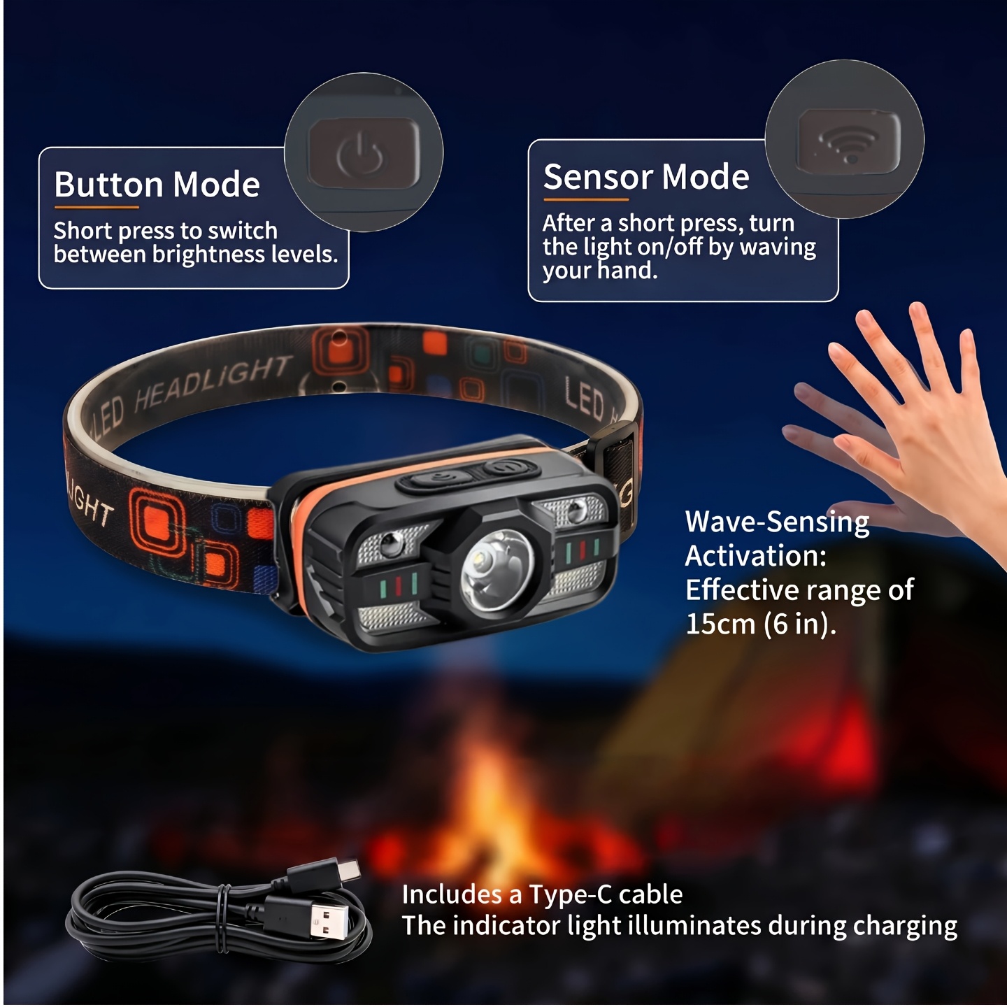 USB oplaadbare LED-koplamp, dr - Led Headlight Bulbs recensie en prijs